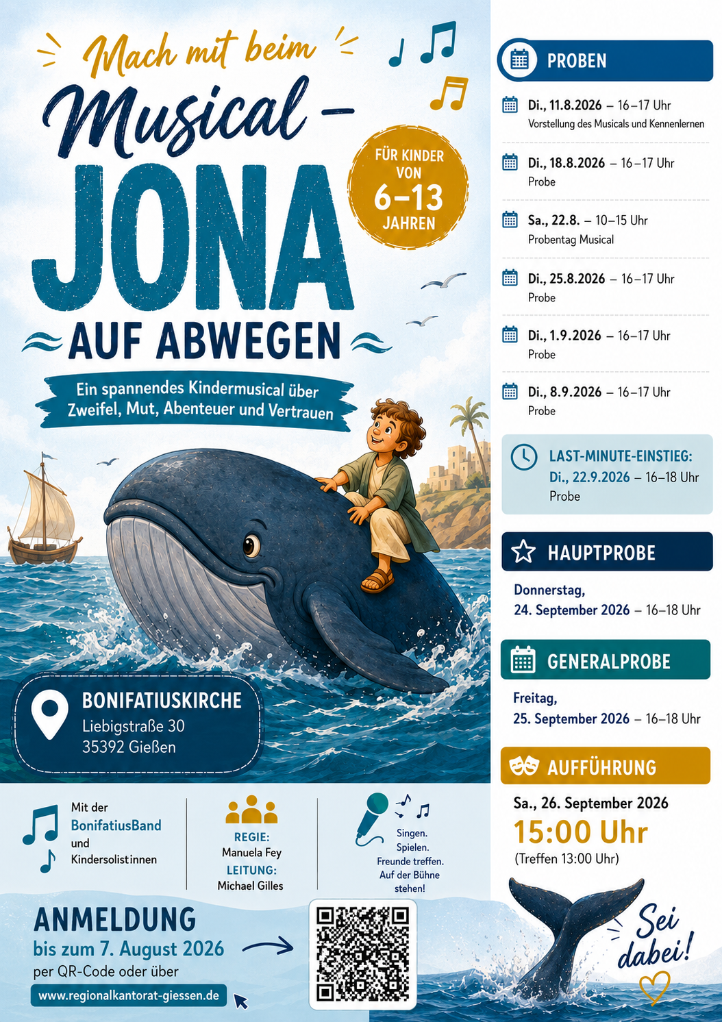 Kindermusical 2026 Werbeflyer Anmeldung