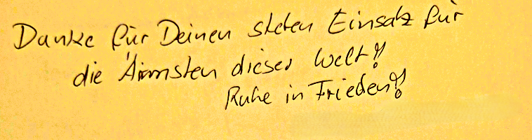 Zitat Kondolenzbuch 1 (c) aus dem Mainzer Kondolenzbuch für Papst Franziskus