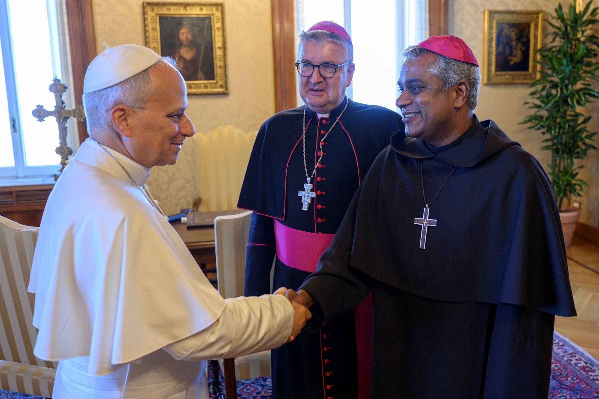 Audienz von Bischof Kohlgraf und Weihbischof Pottackal bei Papst Leo XIV