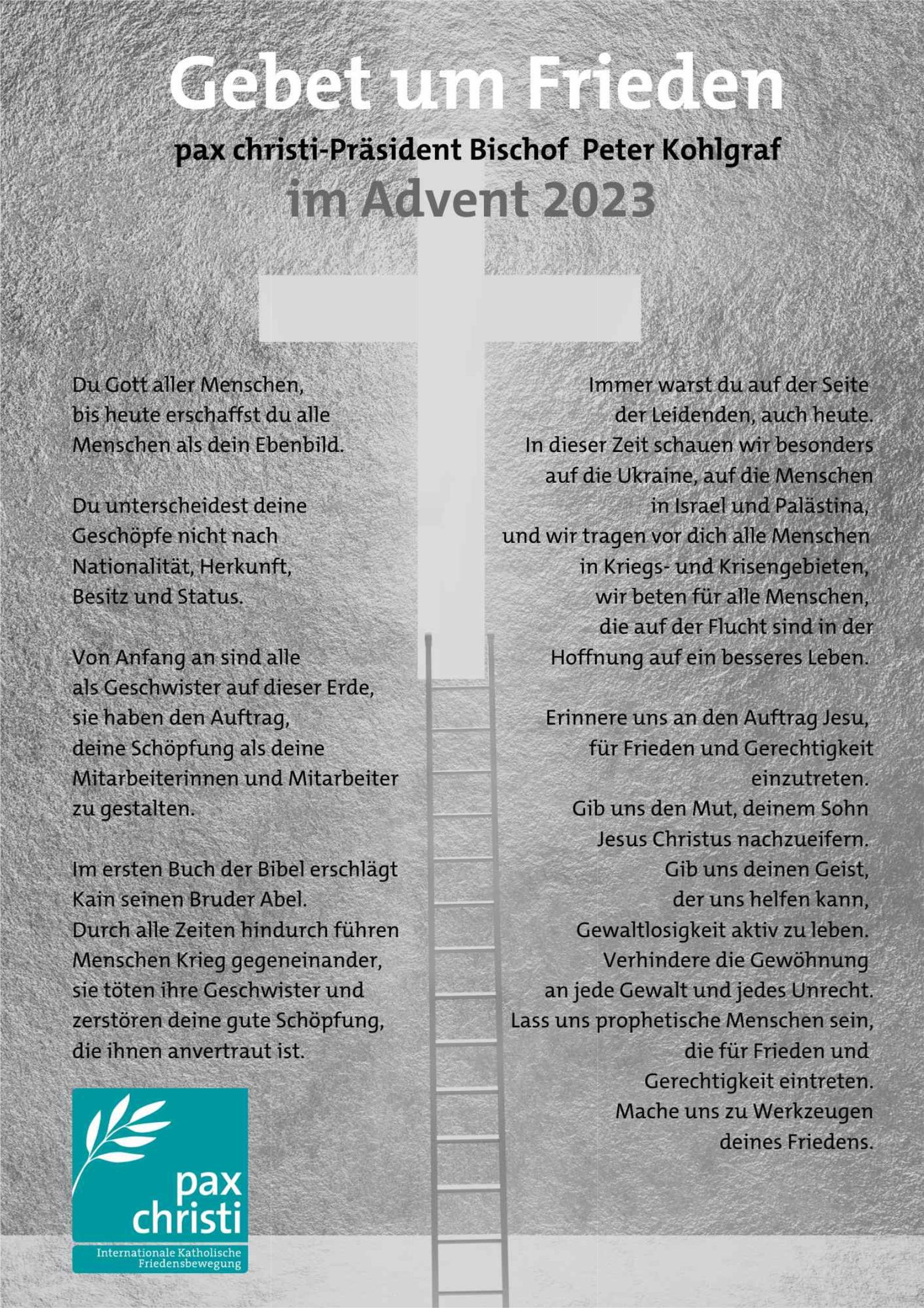 Gebet um Frieden im Advent 2023 (c) Pax Christi | Bischof Peter Kohlgraf