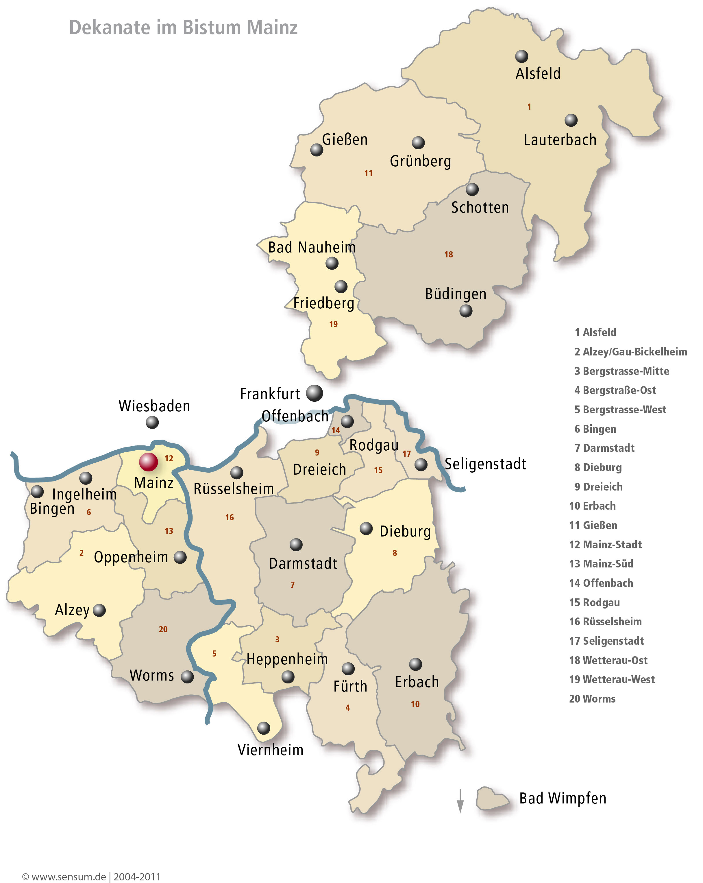 Karte Bistum Mainz