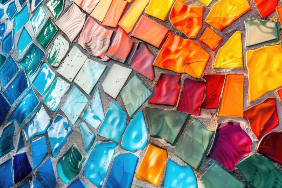 Mosaik in leuchtenden Farben