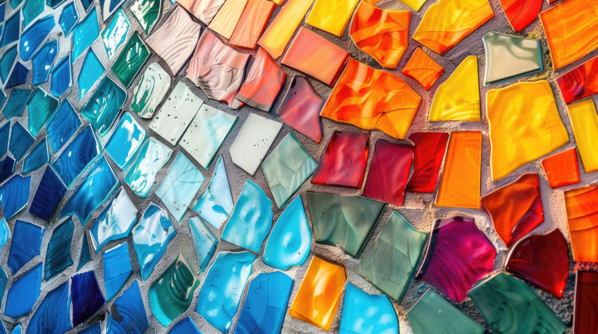 Mosaik in leuchtenden Farben