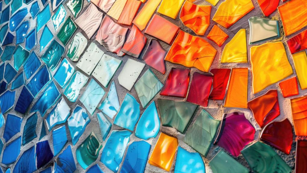 Mosaik in leuchtenden Farben