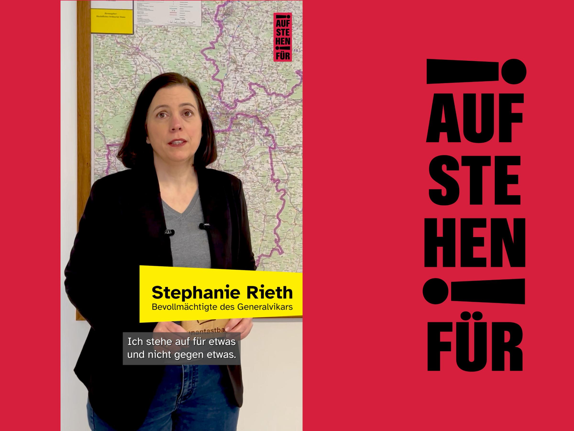 Stephanie Rieth bei der Initiative 'Aufstehen für'