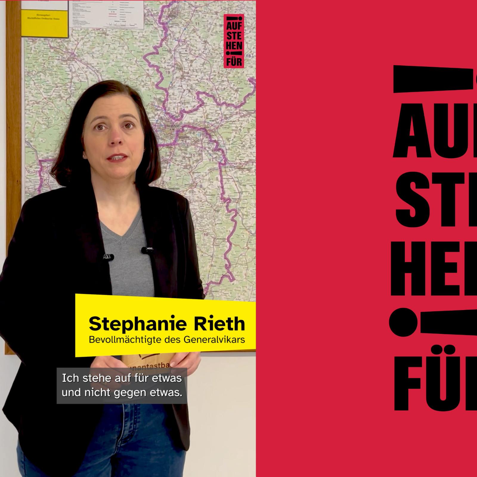 Stephanie Rieth bei der Initiative 'Aufstehen für'