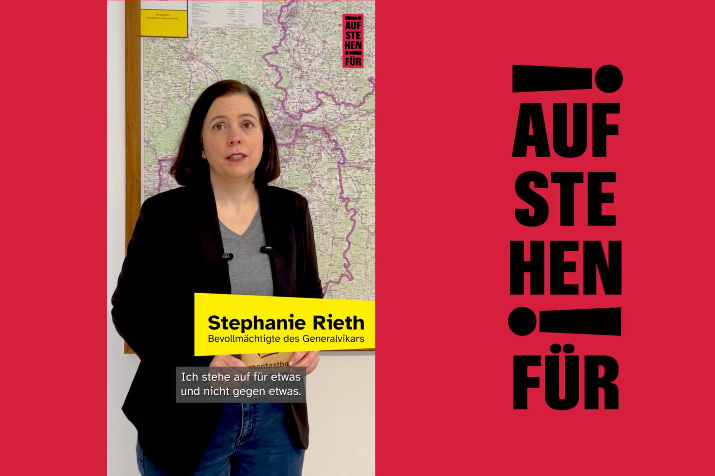 Stephanie Rieth bei der Initiative 'Aufstehen für'