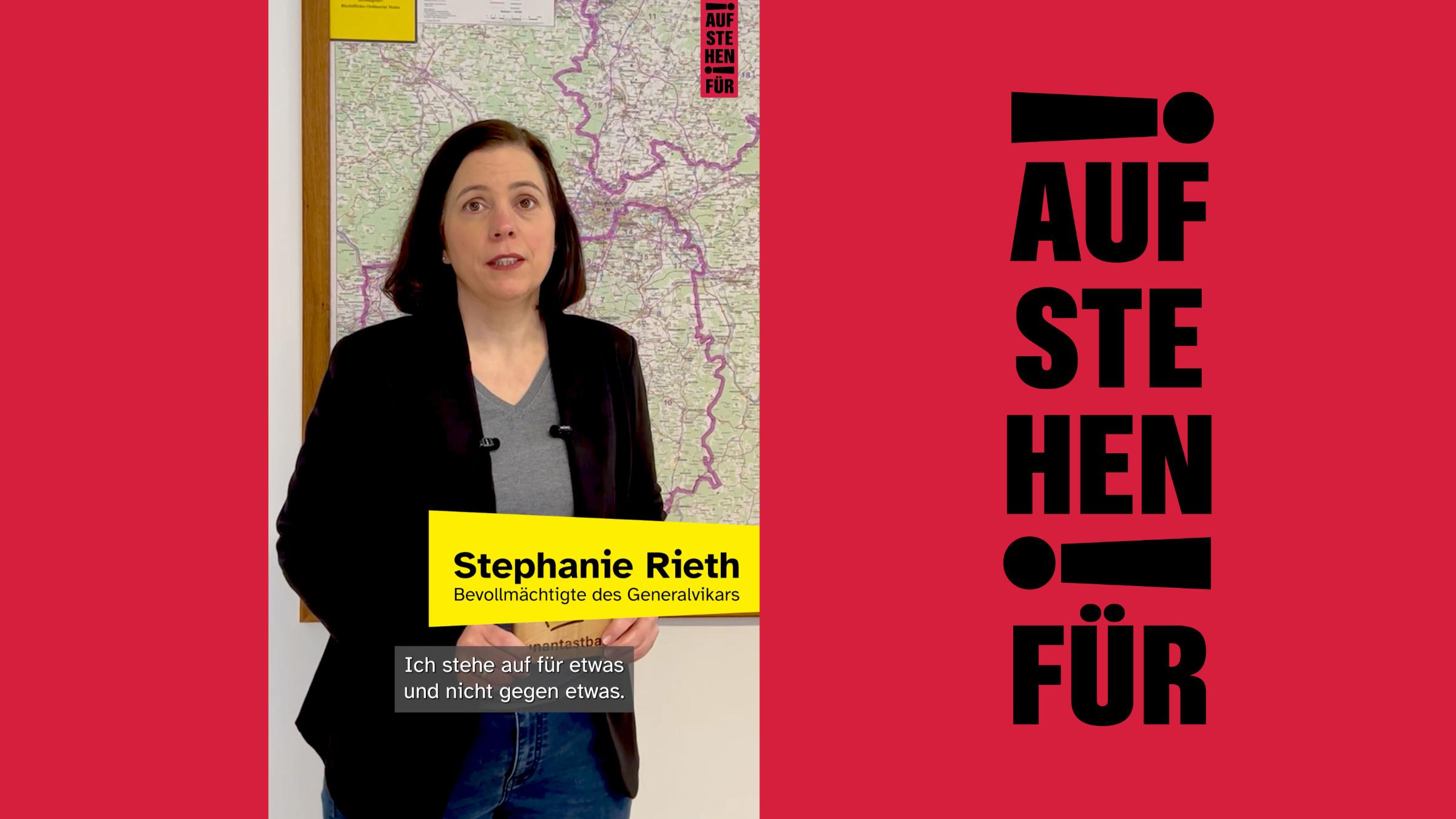 Stephanie Rieth bei der Initiative 'Aufstehen für'