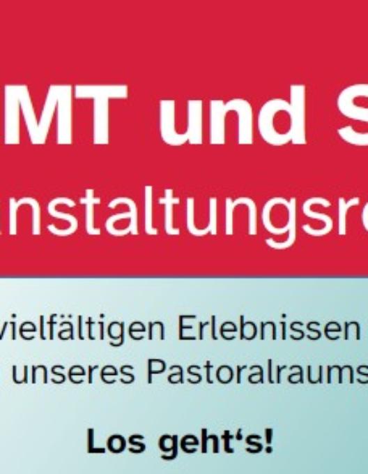 Plakat für die Veranstaltungsreihe KOMMT und SEHT im Pastoralraum AKK-Mainspitze