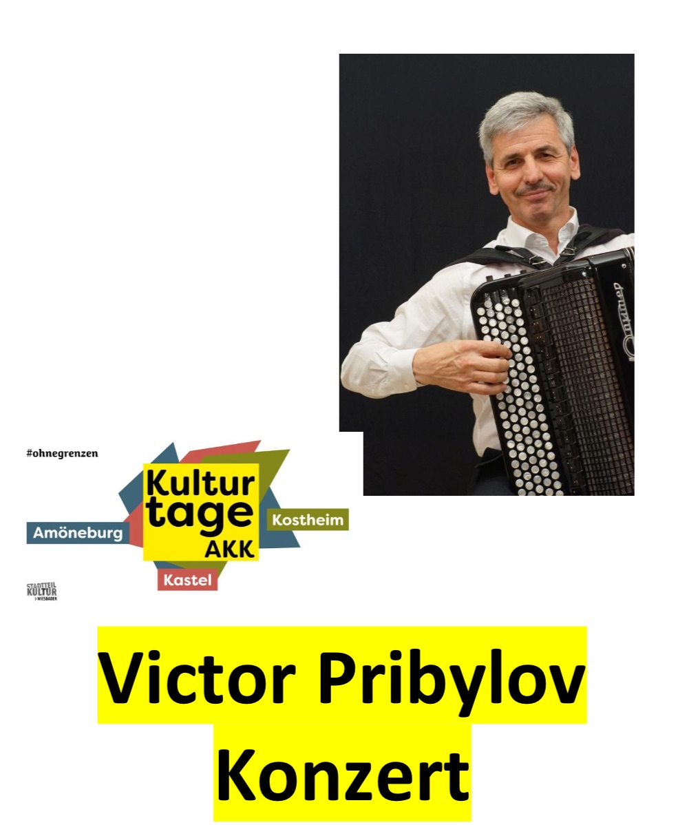 Victor Pribylov mit Akkordeon