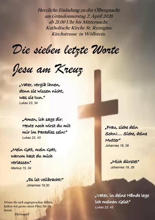Plakat Gründonnerstag 2026 Wöllstein