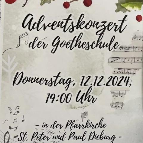 Plakat Adventskonzert Goetheschule 2024