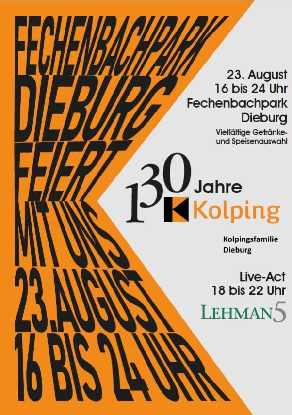 Kolping-Logo mit Einladung zum Fest im Fechenbachpark am 23. August 2025