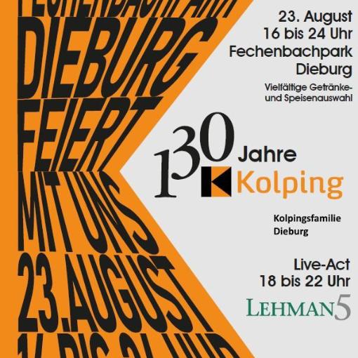Kolping-Logo mit Einladung zum Fest im Fechenbachpark am 23. August 2025