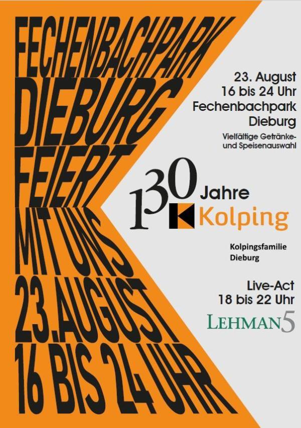 Kolping-Logo mit Einladung zum Fest im Fechenbachpark am 23. August 2025