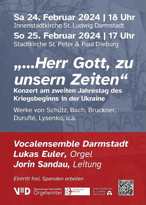Plakat für Konzert des Vokalensemble Darmstadt 25.02.2024