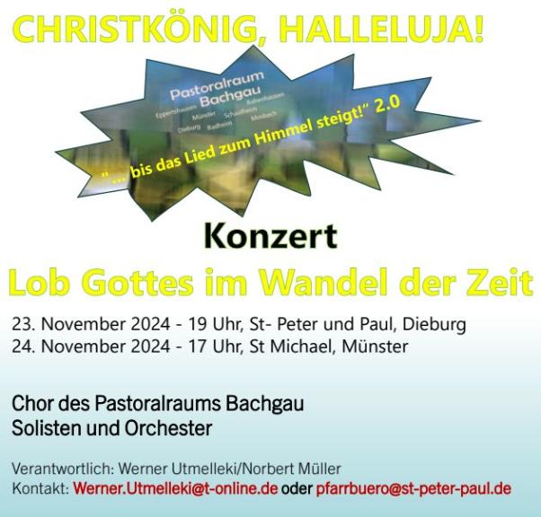 Plakat für das Konzert Kirchenchöre Pastoralraum Bachgau November 2024