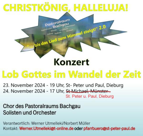 Plakat für das Konzert Kirchenchöre Pastoralraum Bachgau November 2024