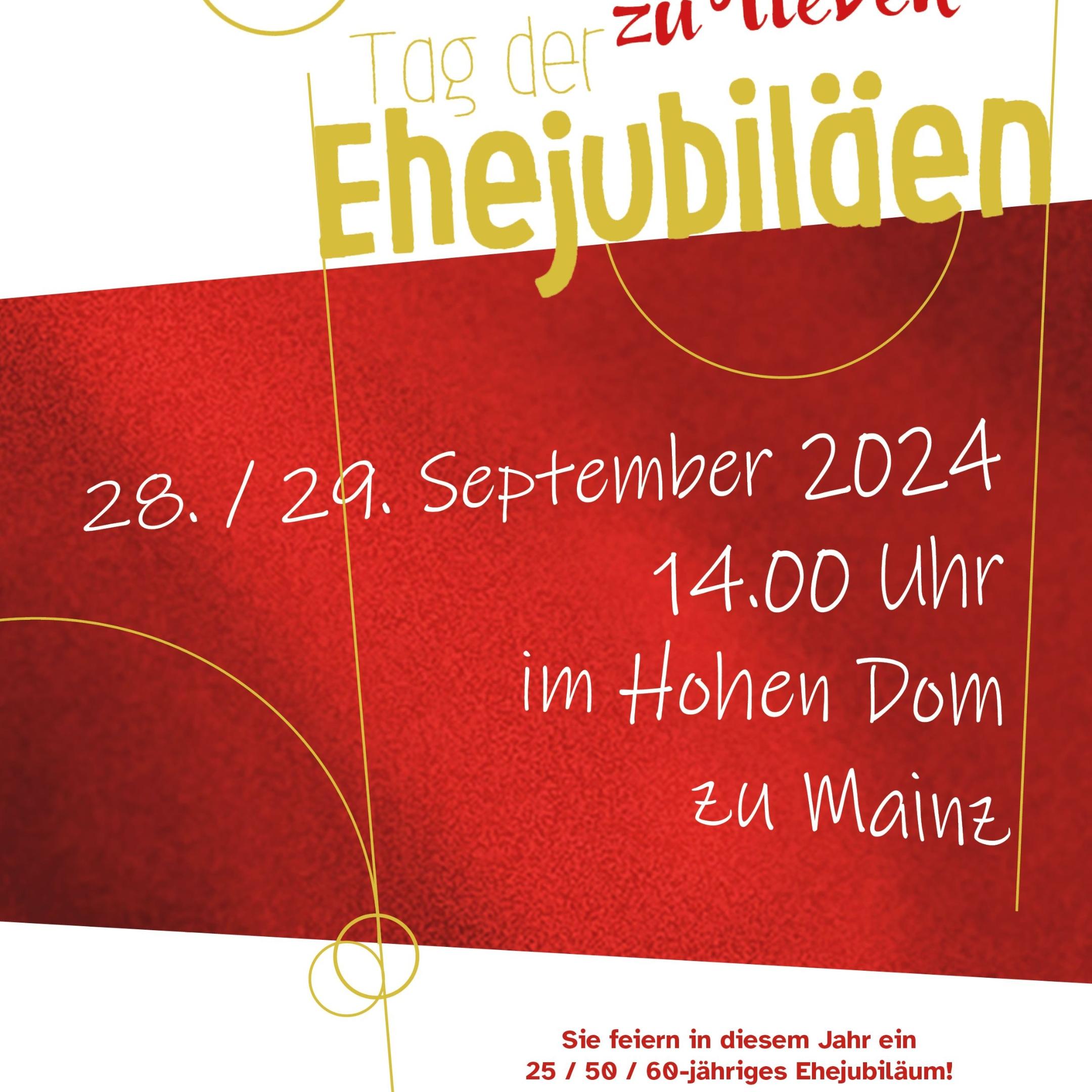 Plakat mit der Einladung zum Segen für Ehejubilare im Mainzer Dom