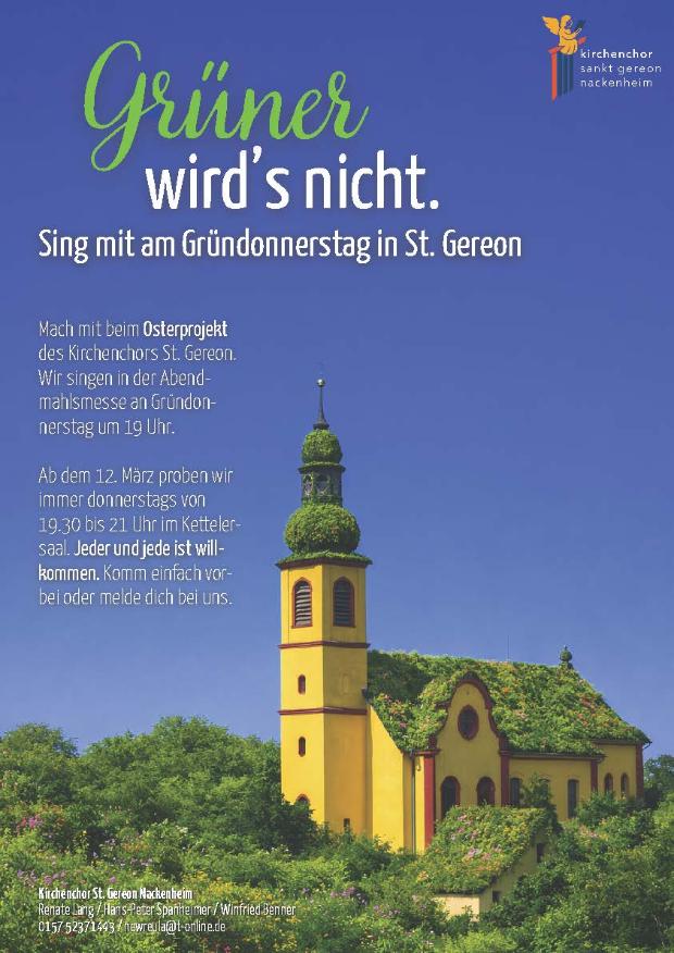 Chor Nackenheim Projekt Ostern