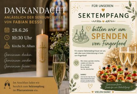 Dankandacht und Sektempfang