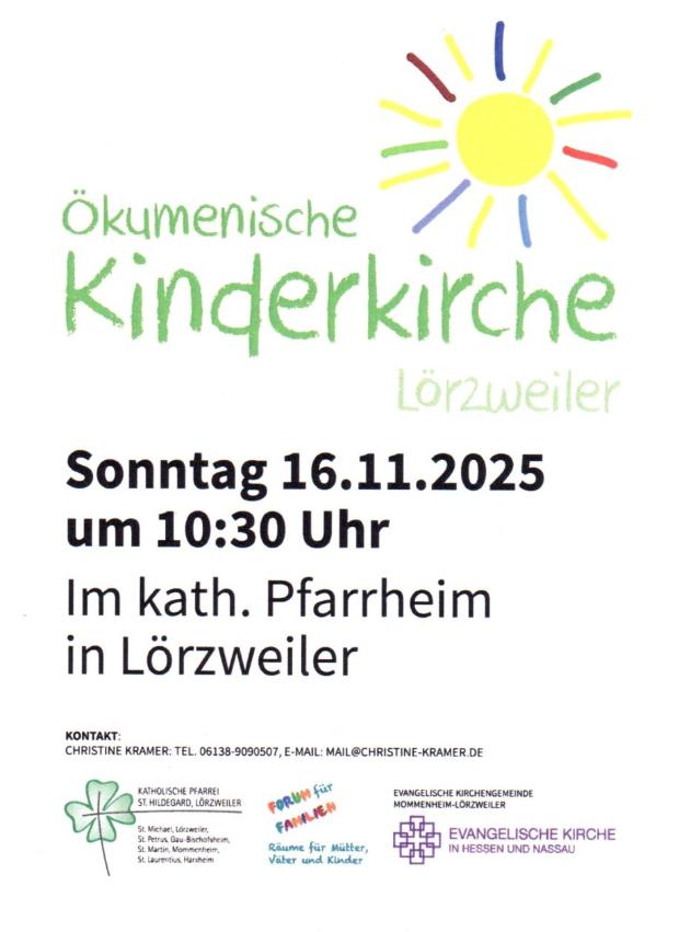 Ökum. Kinderkirche 2025-11-16 (c) Pfarrei St. Hildegard, Lörzweiler Ökum. Kinderkirche 2025-11-16