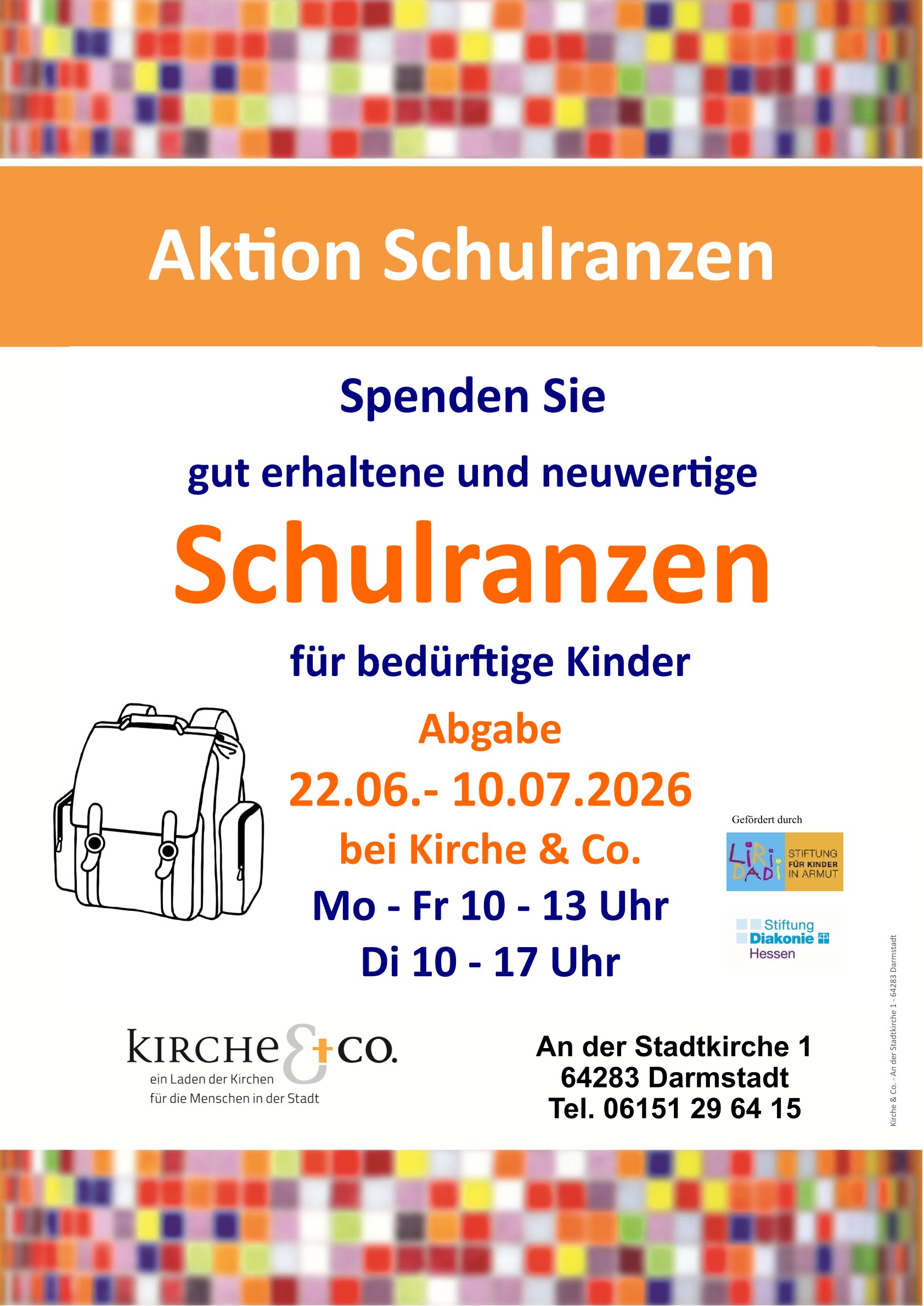 2026 Schulranzen spenden Plakat