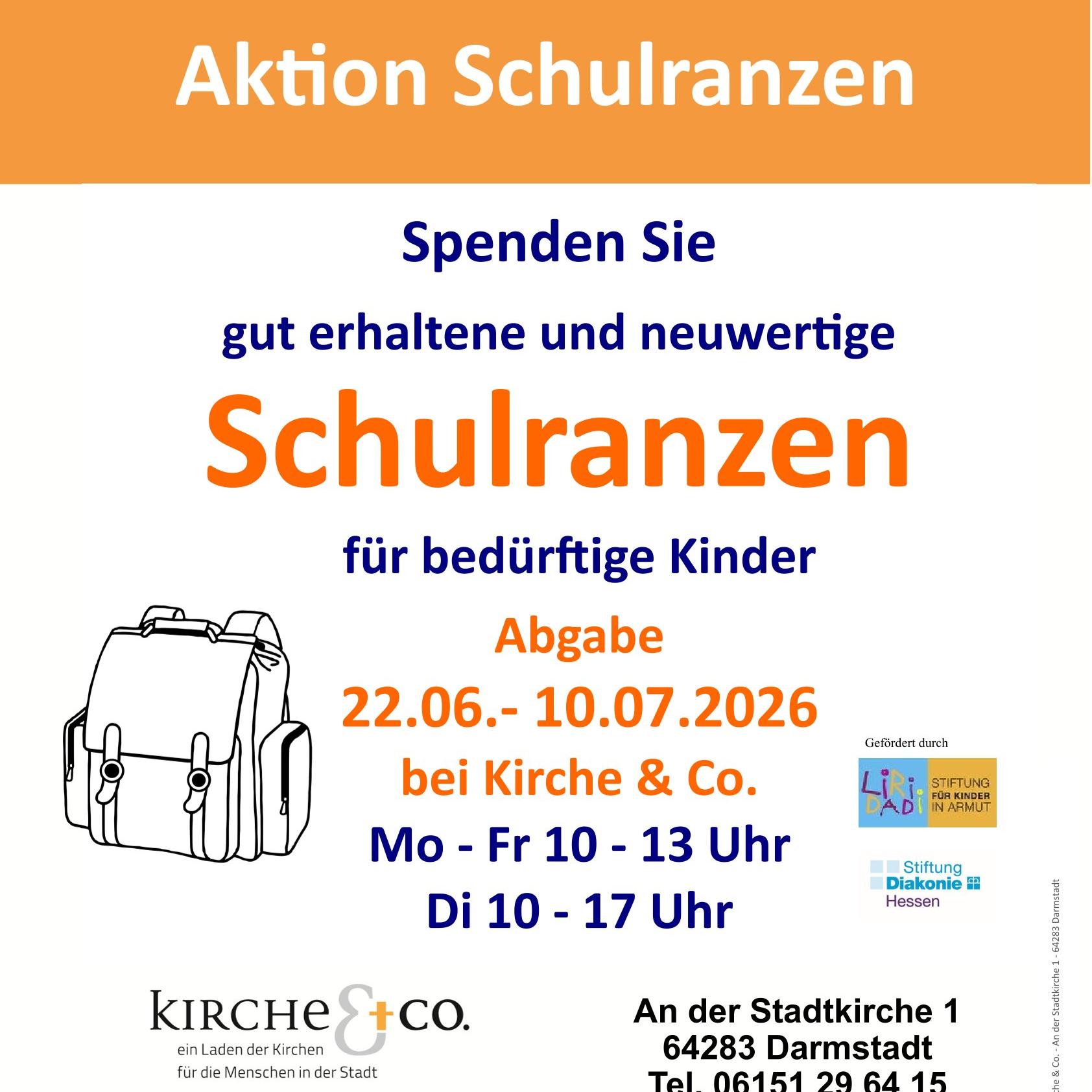 2026 Schulranzen spenden Plakat