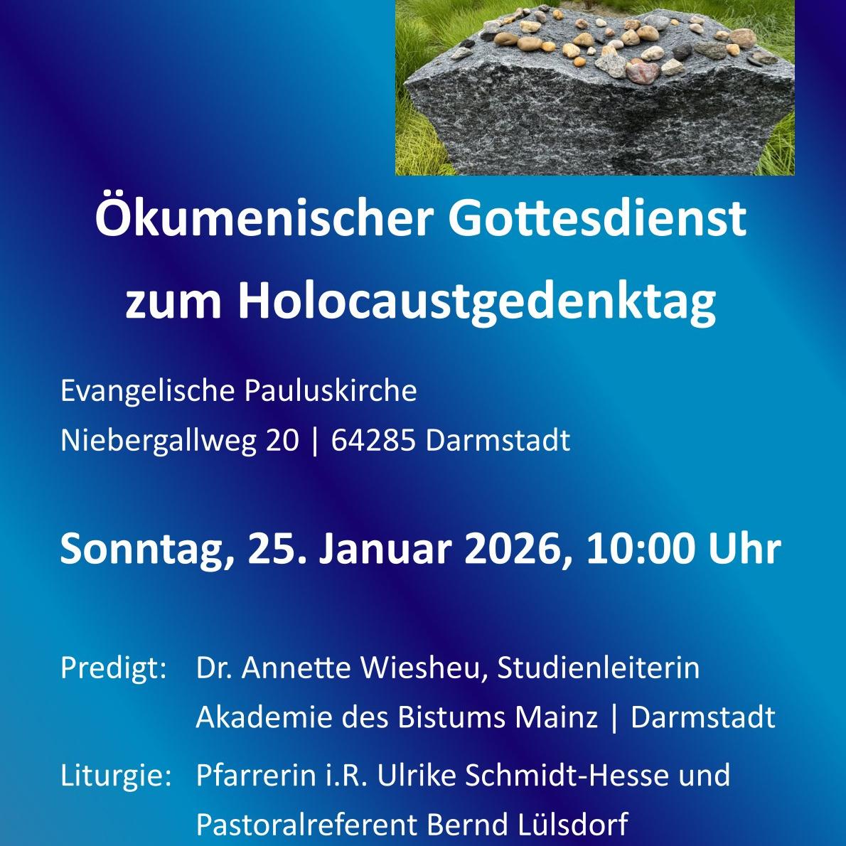 Plakat Gottesdienst zum Holocaustgedenktag 2026