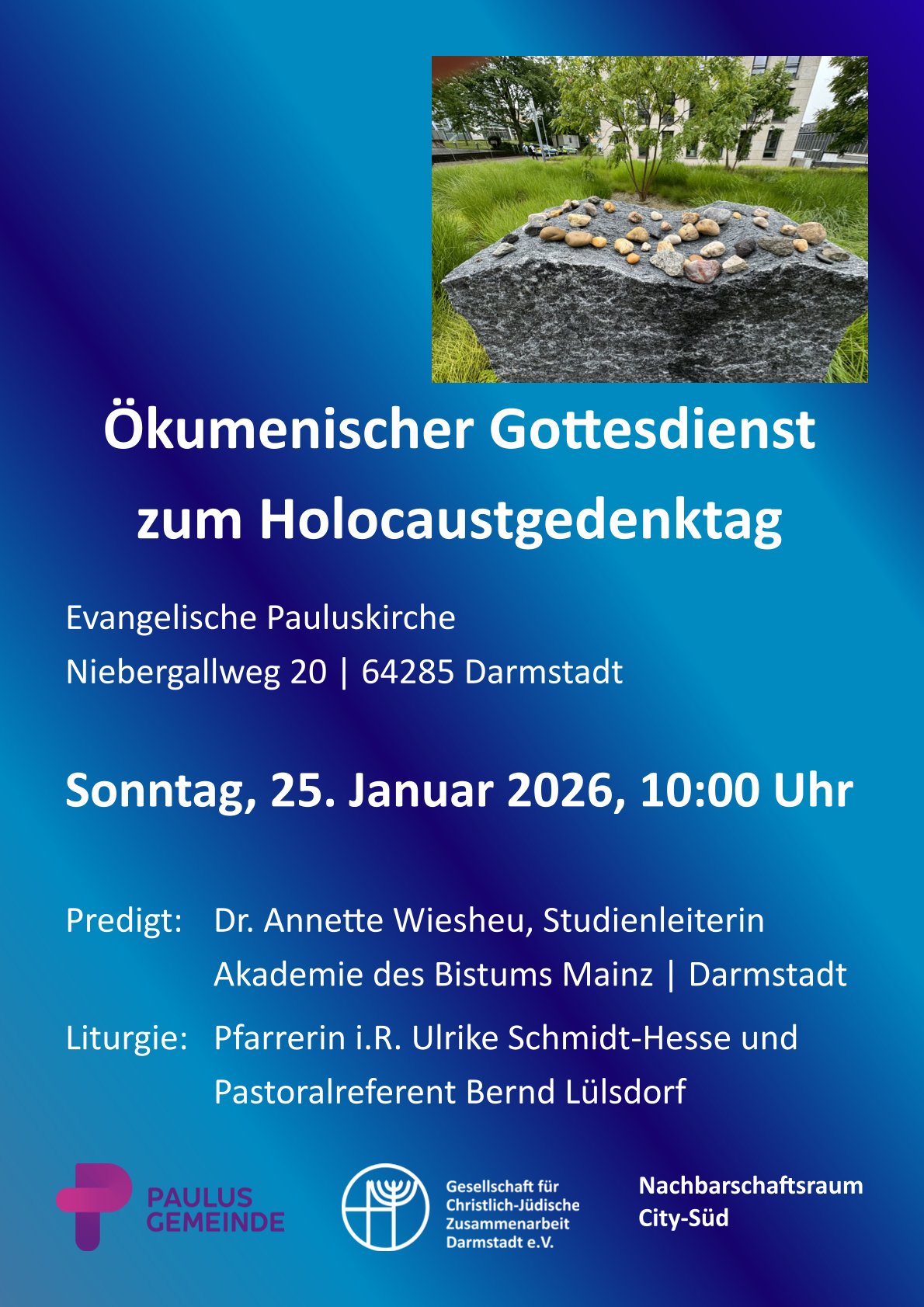 Plakat Gottesdienst zum Holocaustgedenktag 2026