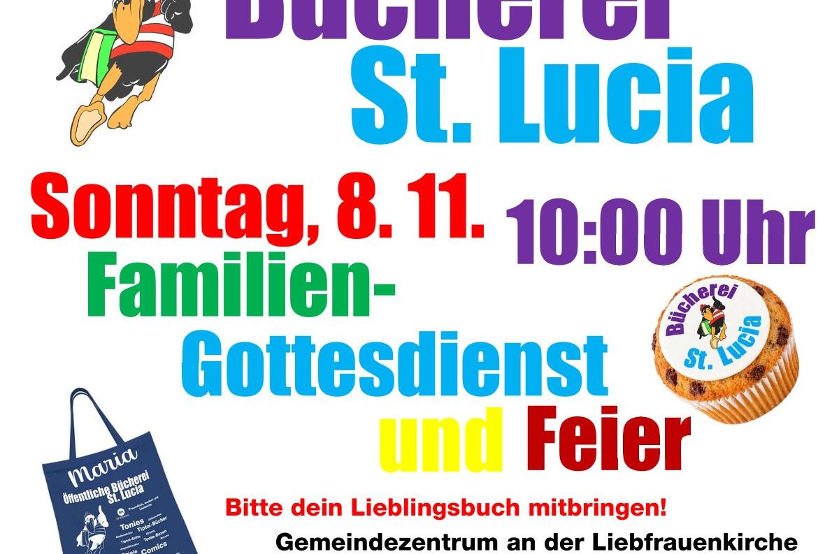 Plakat Neueröffnung Bücherei St. Lucia 1.3