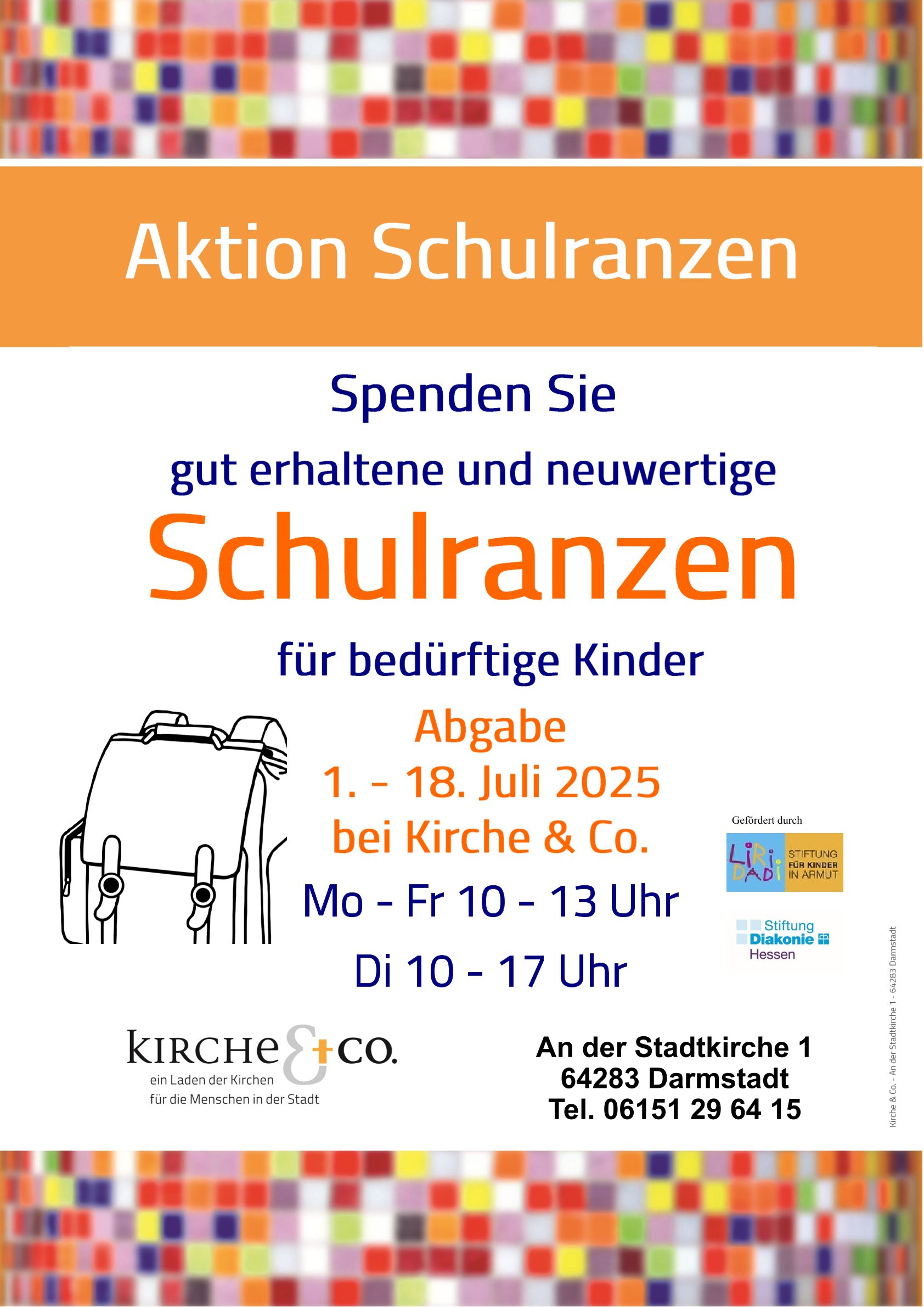 2025 Schulranzen spenden Plakat
