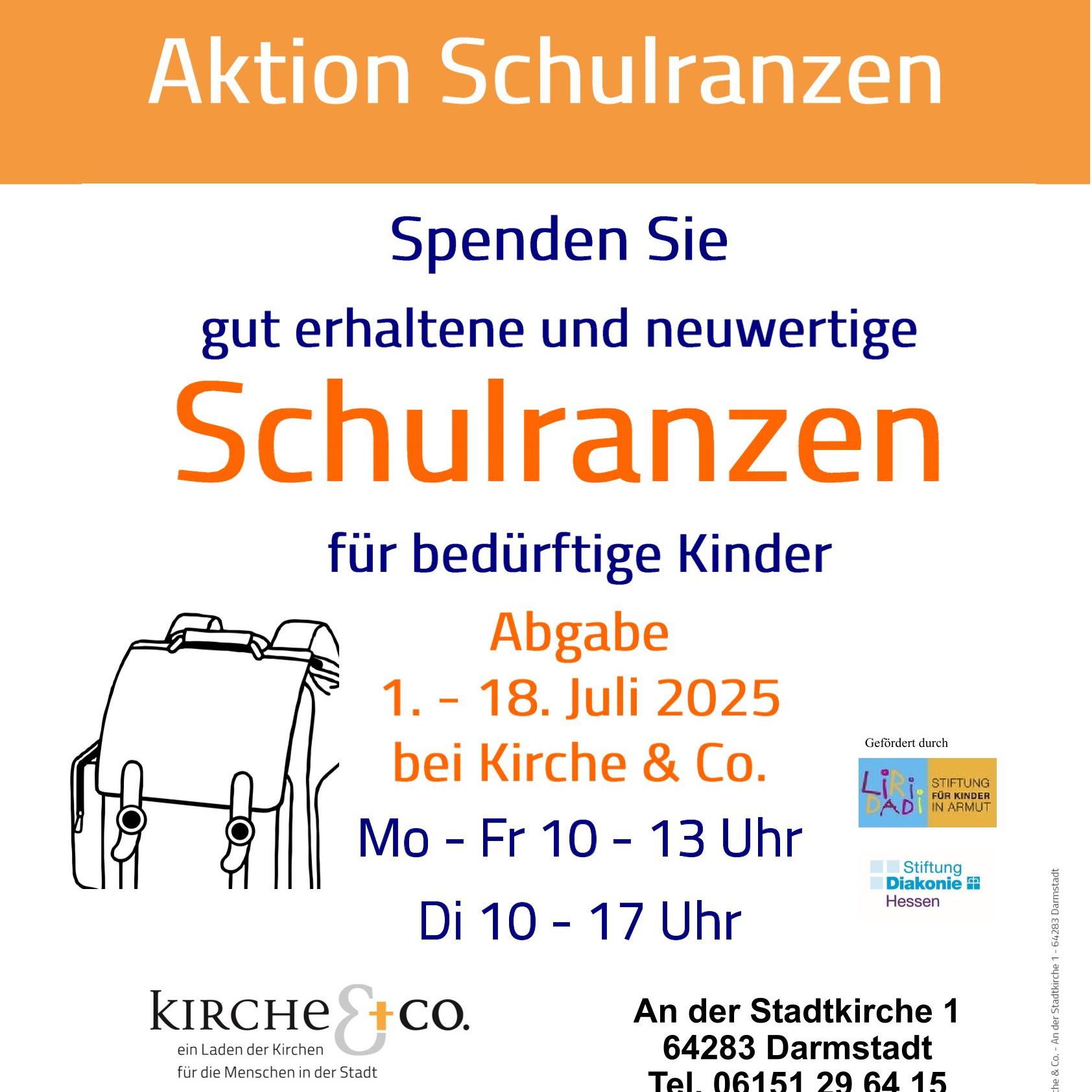 2025 Schulranzen spenden Plakat
