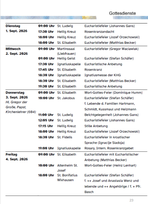Liste September 2026