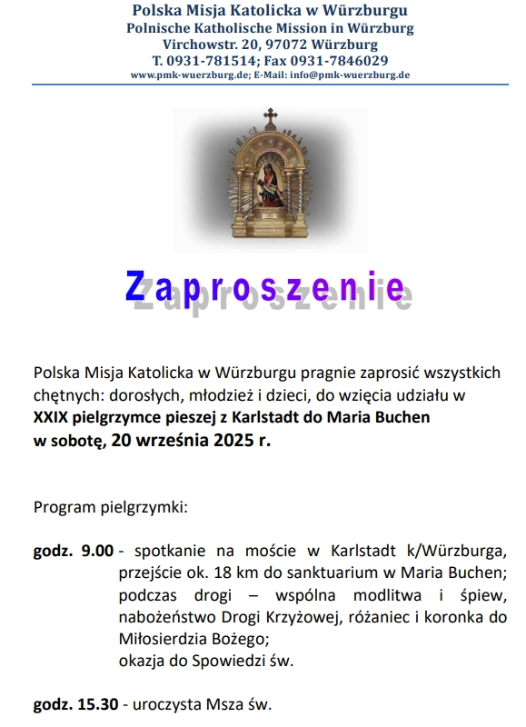 XXIX Pielgrzymka piesza z Karlstadt do Maria Buchen