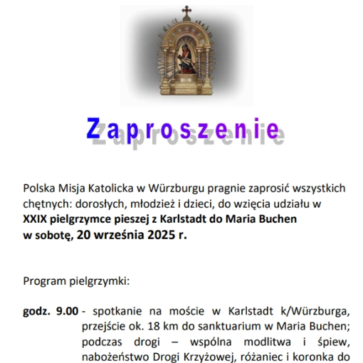 XXIX Pielgrzymka piesza z Karlstadt do Maria Buchen