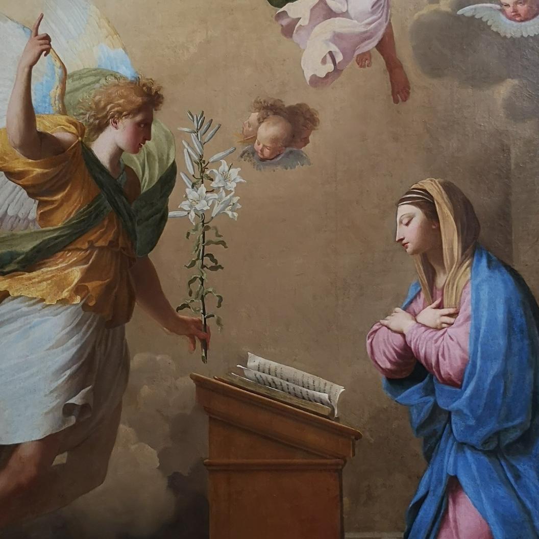 Verkündigung an Maria von Eustache Le Sueur, 1650, Louvre, Paris (Ausschnitt)