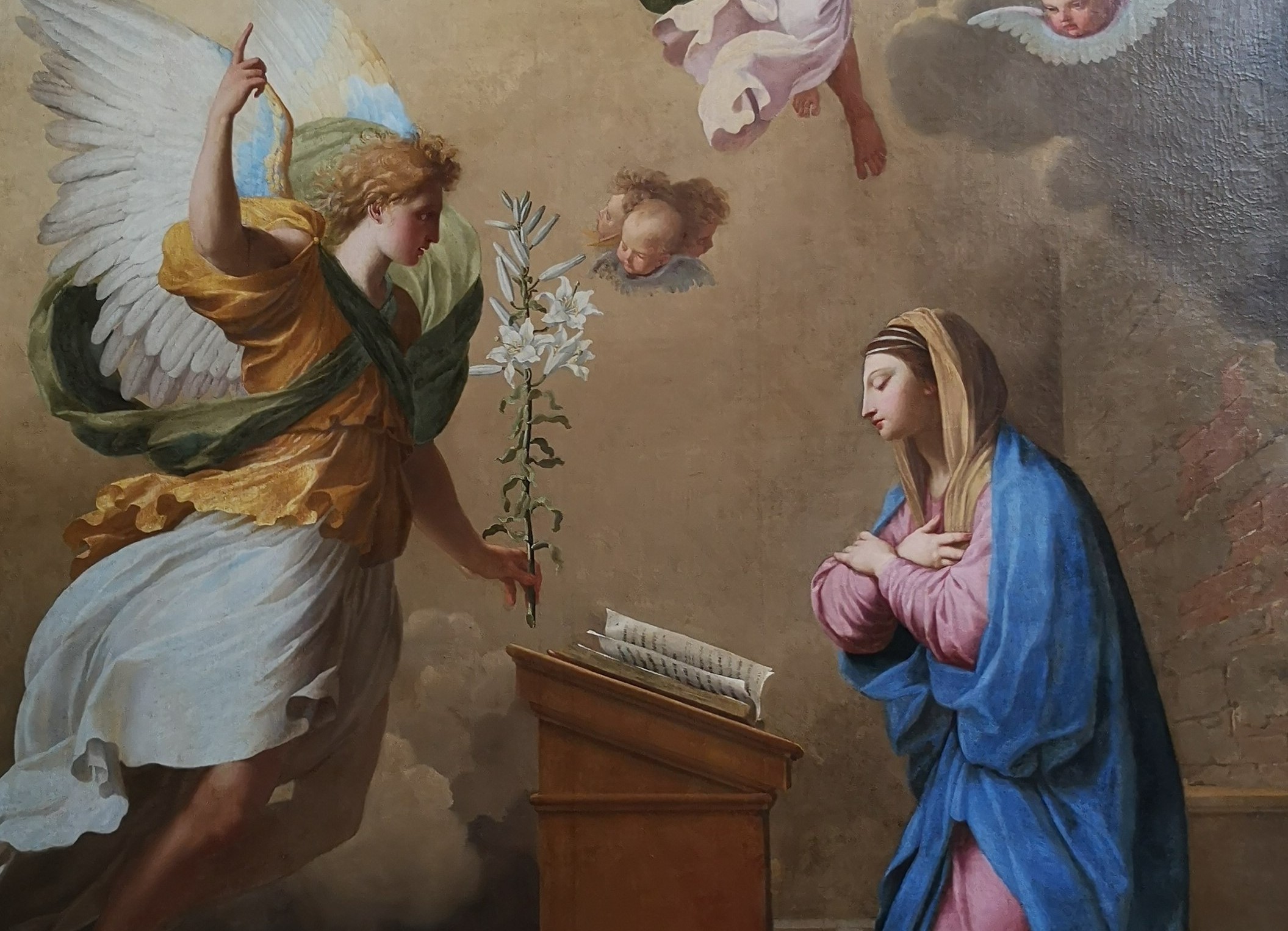 Verkündigung an Maria von Eustache Le Sueur, 1650, Louvre, Paris (Ausschnitt)