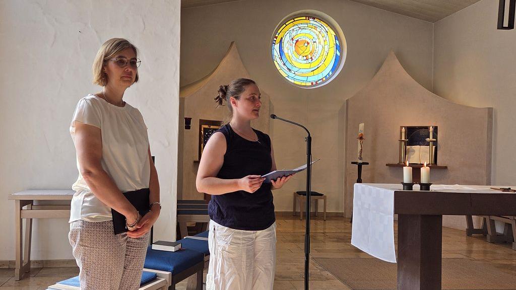 Christine Wünsch und Julia Castritius beim Wortgottesdienst am 12.7.26 in Hl. Kreuz