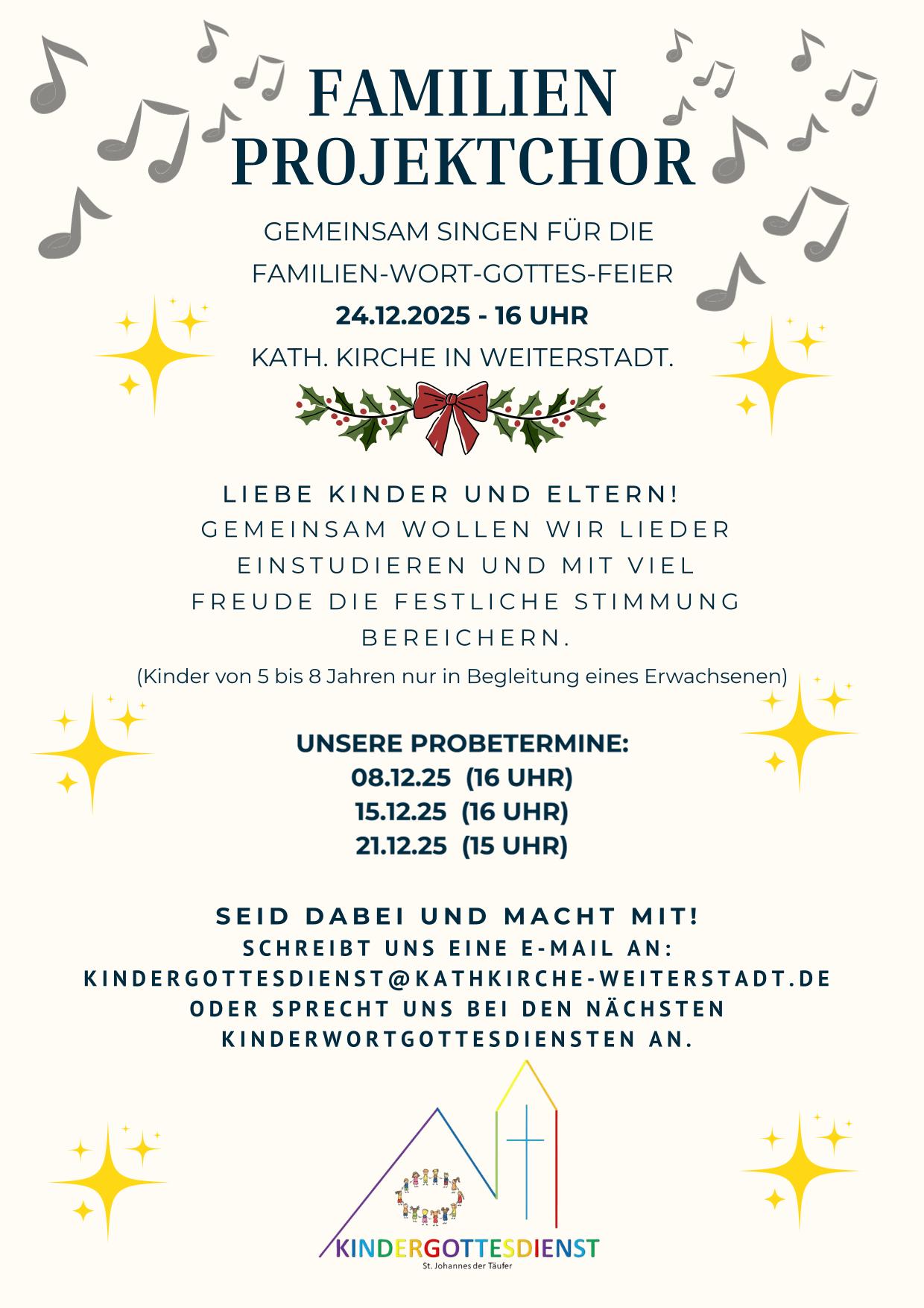 Flyer Familienprojektchor 2025