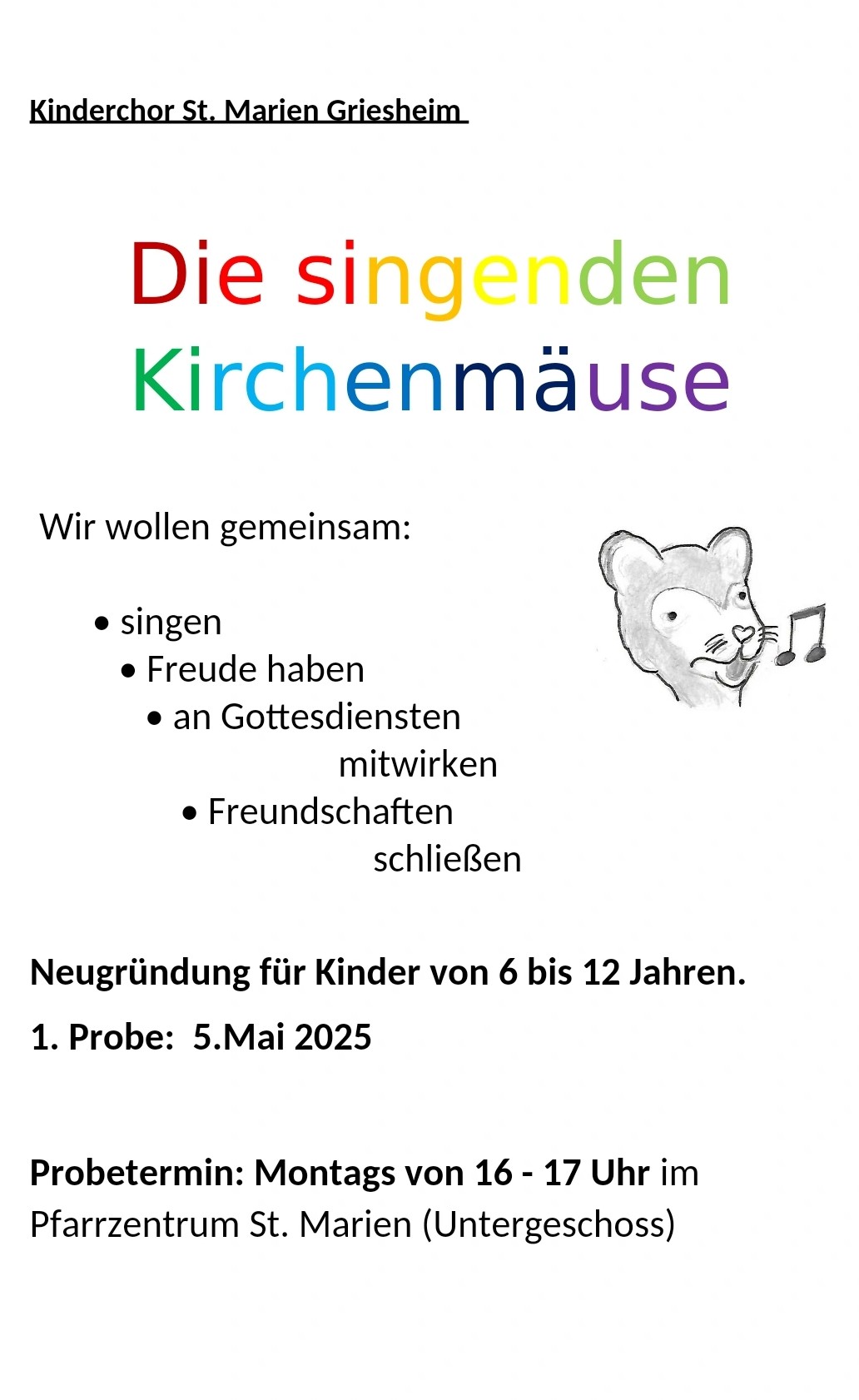 Flyer Die singenden Kirchenmäuse
