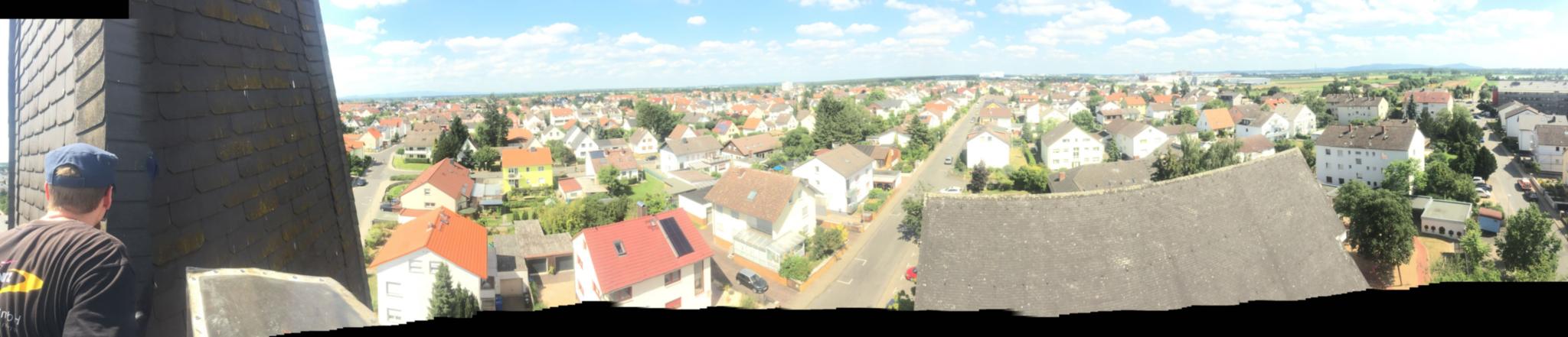 Blick vom Kirchturm auf Weiterstadt