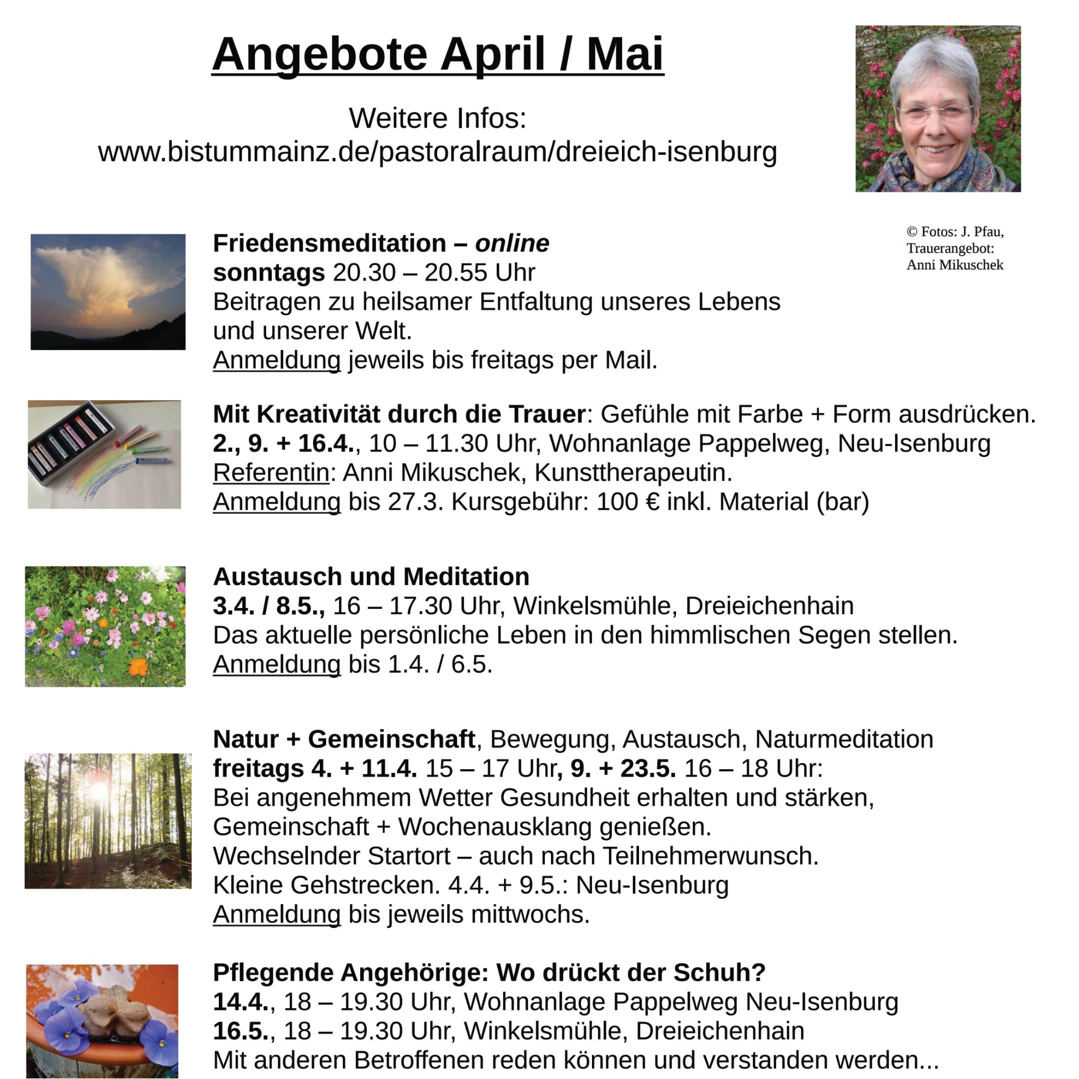 Angebote Frau Pfau April Mai 2025