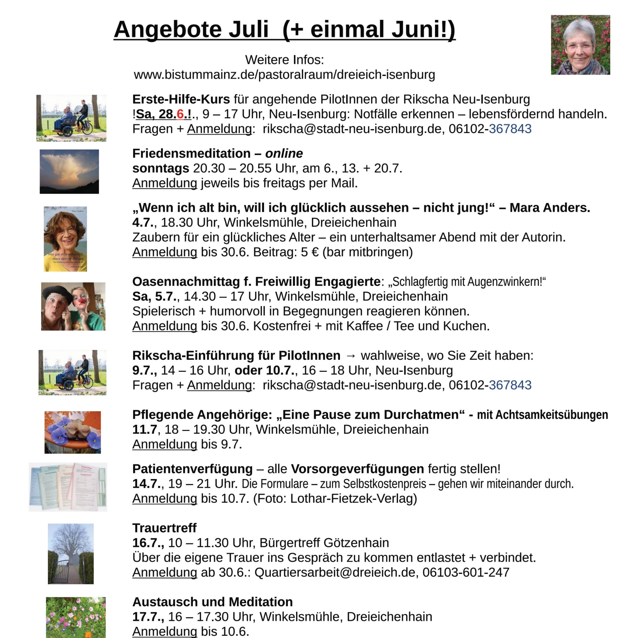 Angebote Frau Pfau Juli 2025