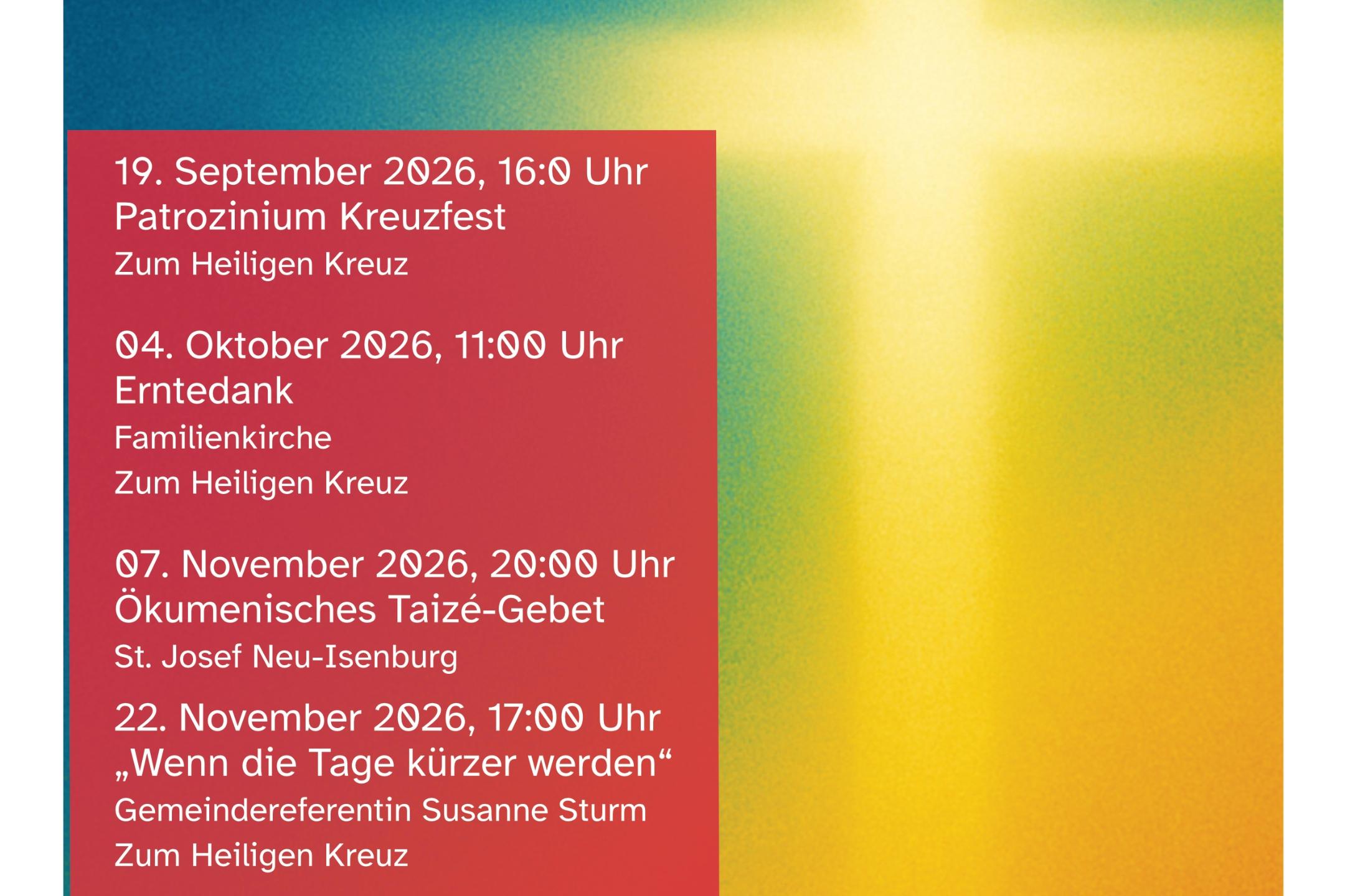 Besondere Gottesdienste 2026 II 2