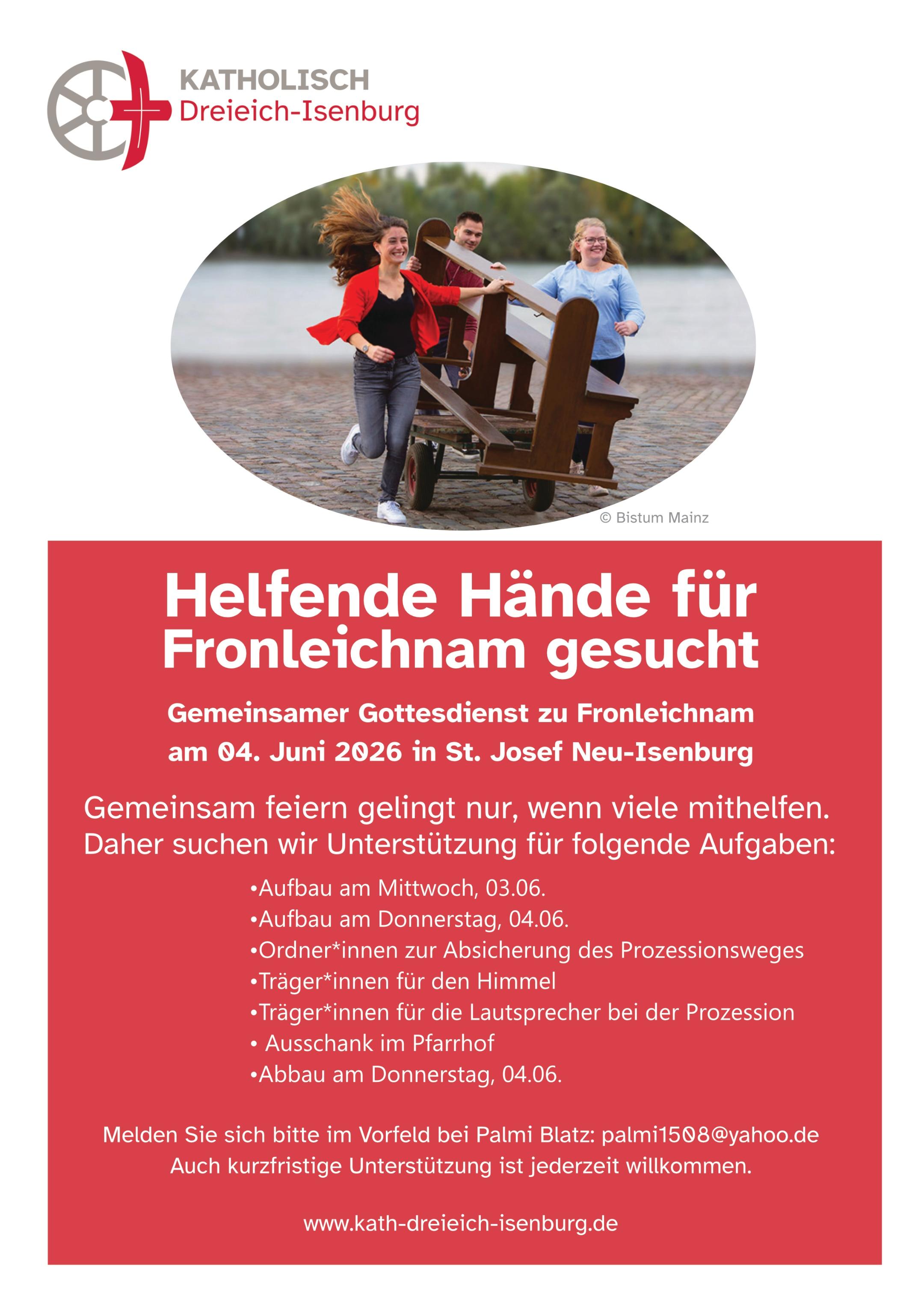 Helferaufruf Fronleichnam 2026