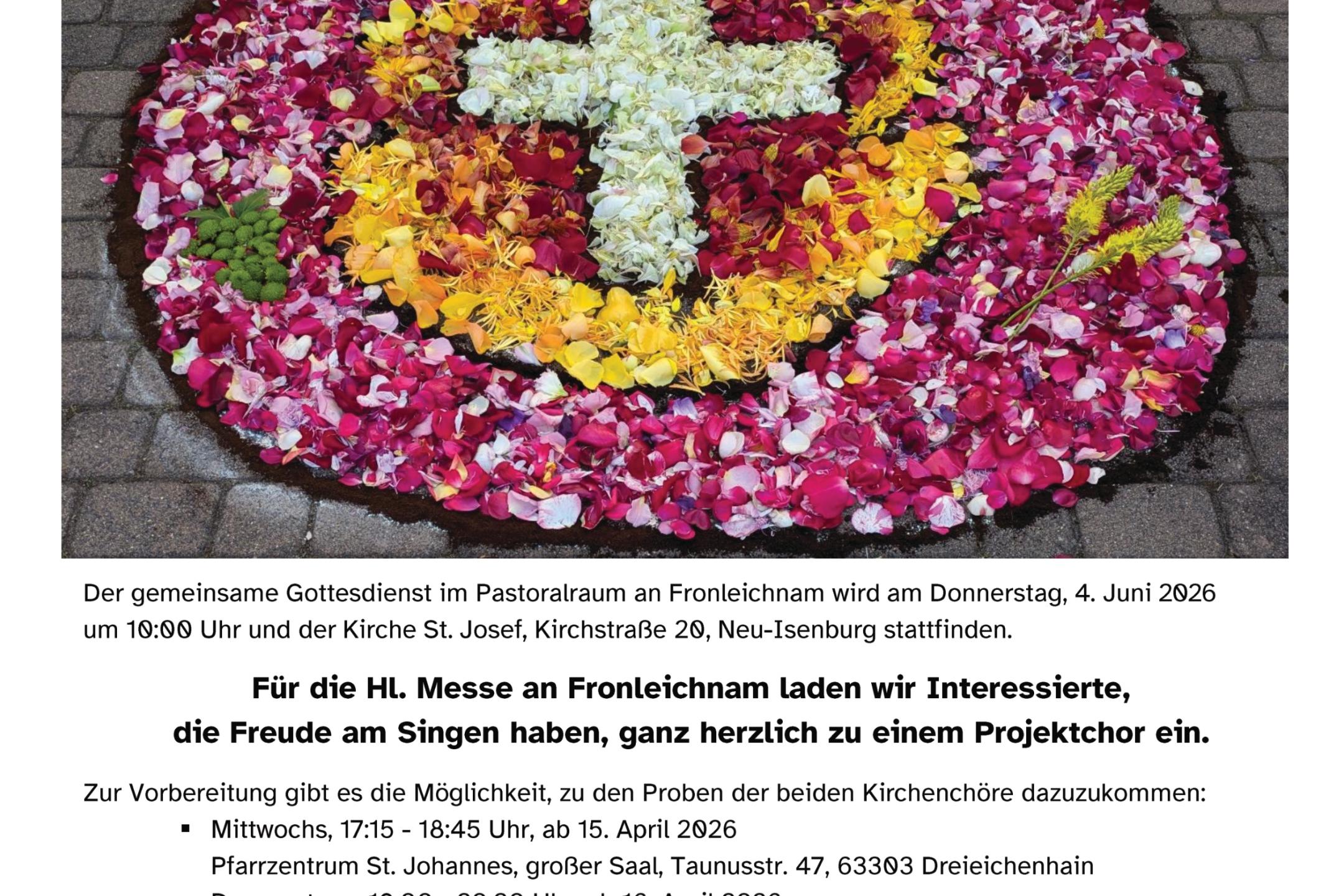 Projektchor Fronleichnam 2026