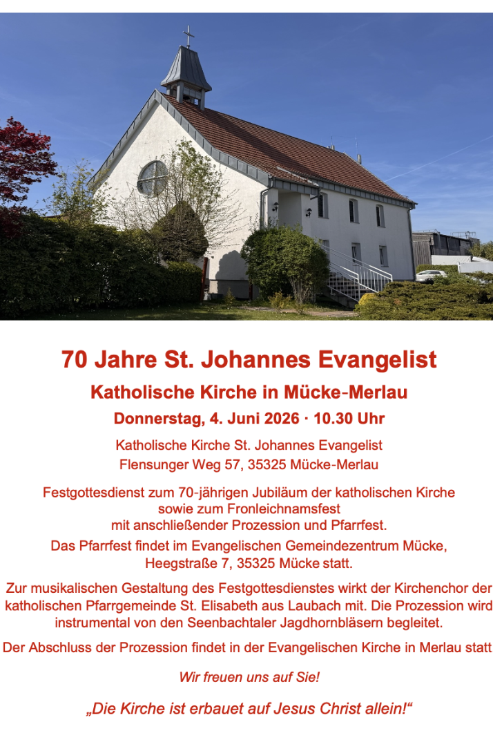 70 Jahre St. Johannes Evangelist