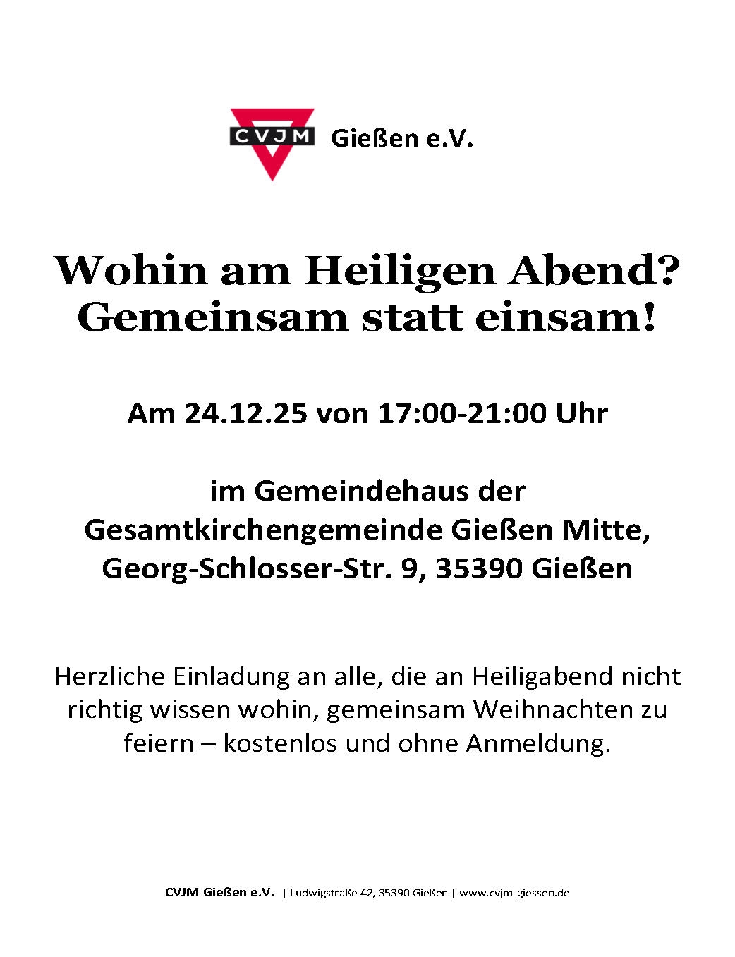 Flyer Heilig Abend 2025