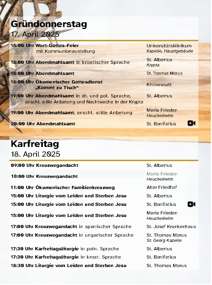 Gottesdienste Karfreitag